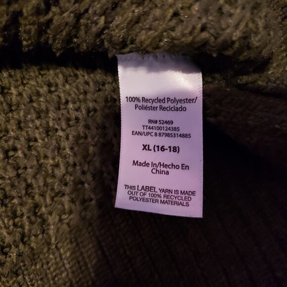 Sweater Knit Dark Green Time&Tru  Women's Sz XL (16-18) - Picture 5 of 5